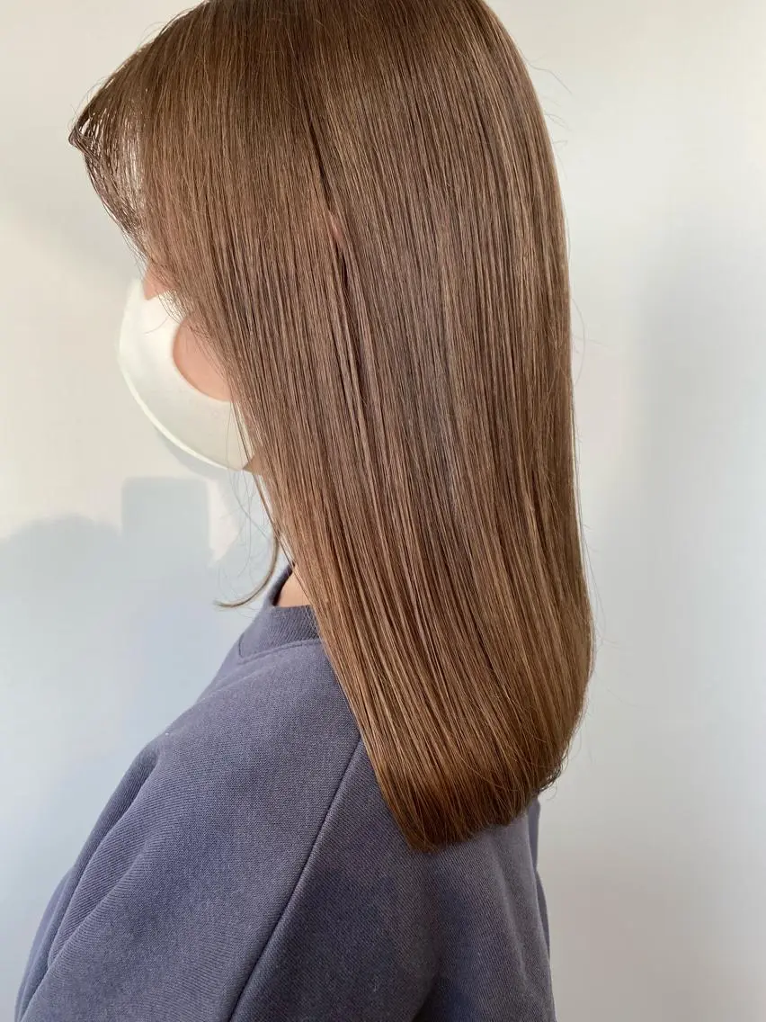 セミロング カラー ヘアアレンジ ベージュカラー ブリーチ 透明感カラー トリートメント fit stand /HIIRAGIのヘアスタイル