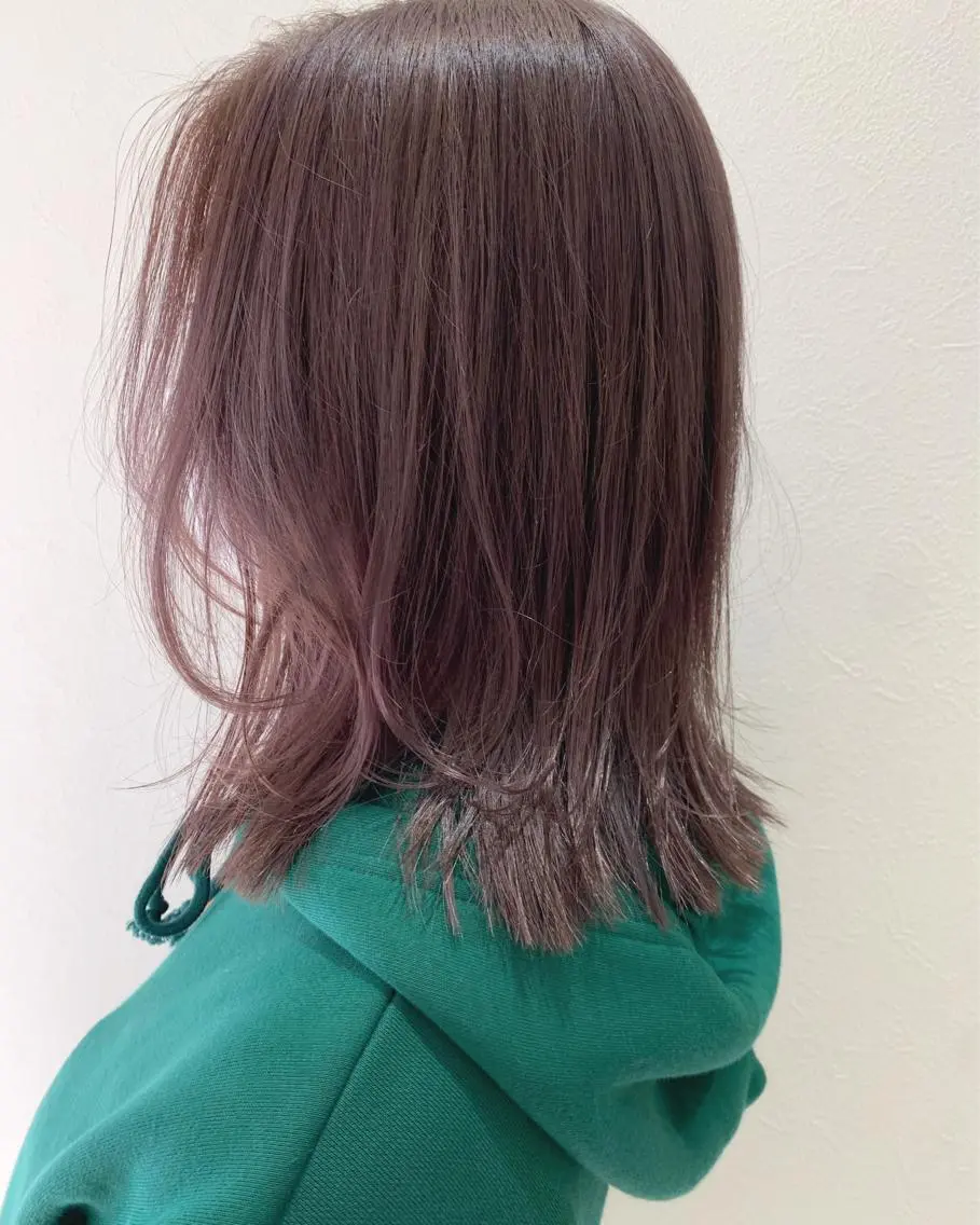 ミディアム カラー グレージュ ラベンダーカラー ラベンダーグレージュ ラベンダーグレー カット ヘアカラー トリートメント hubhair レイヤー/透明感のヘアスタイル