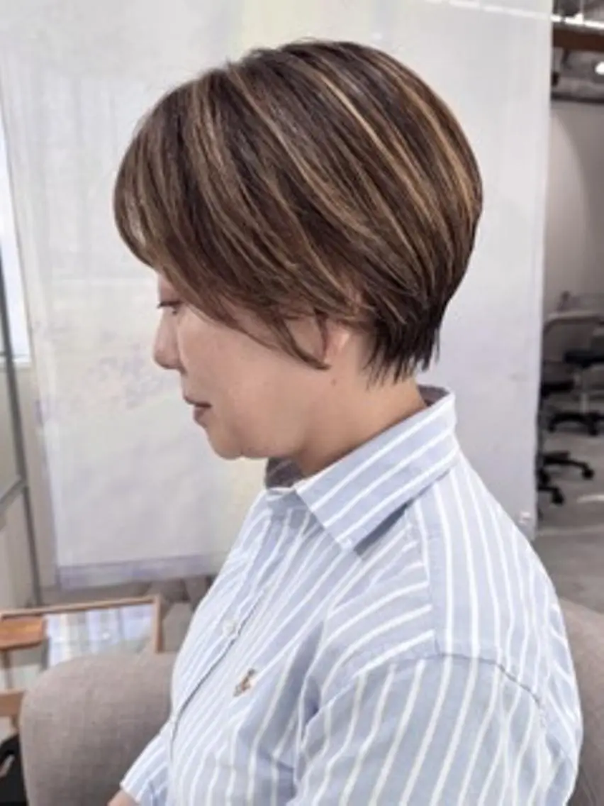 ショート 似合わせカット ショートヘア 小顔カット カット ヘアカラー トリートメント 白髪ぼかし×ショート 稲垣 圭祐のヘアスタイル