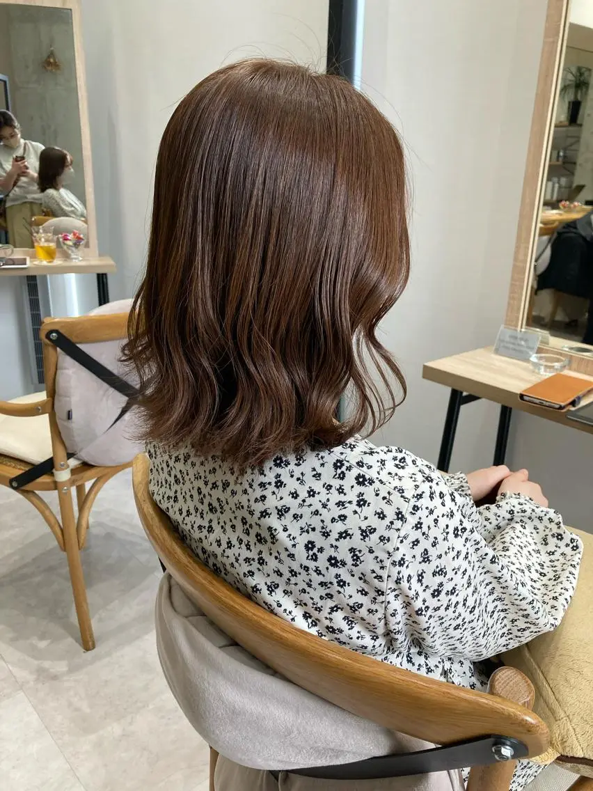 ショート ヘアカラー トリートメント ✨色持ちの良い艶 カラー✨蟹江真世のヘアスタイル