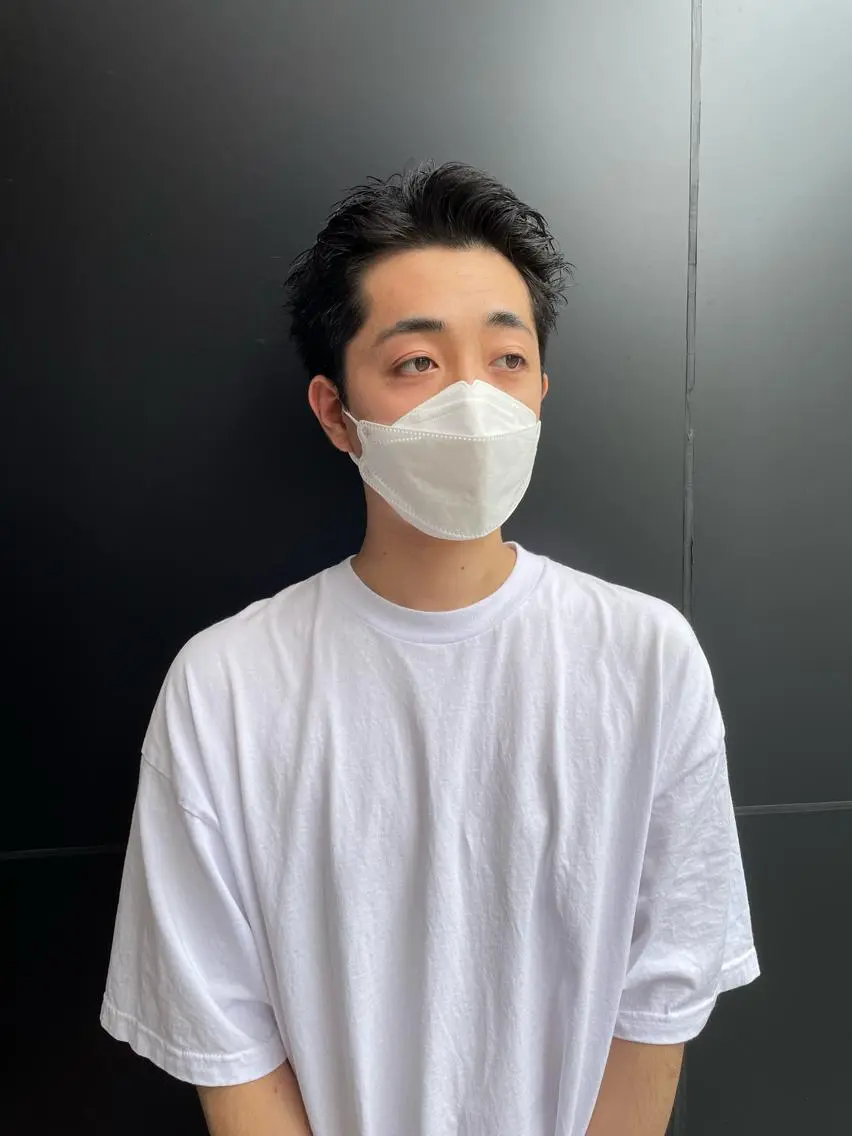 メンズ カット スパイキーパーマ 柏NO1 藤本葉のヘアスタイル