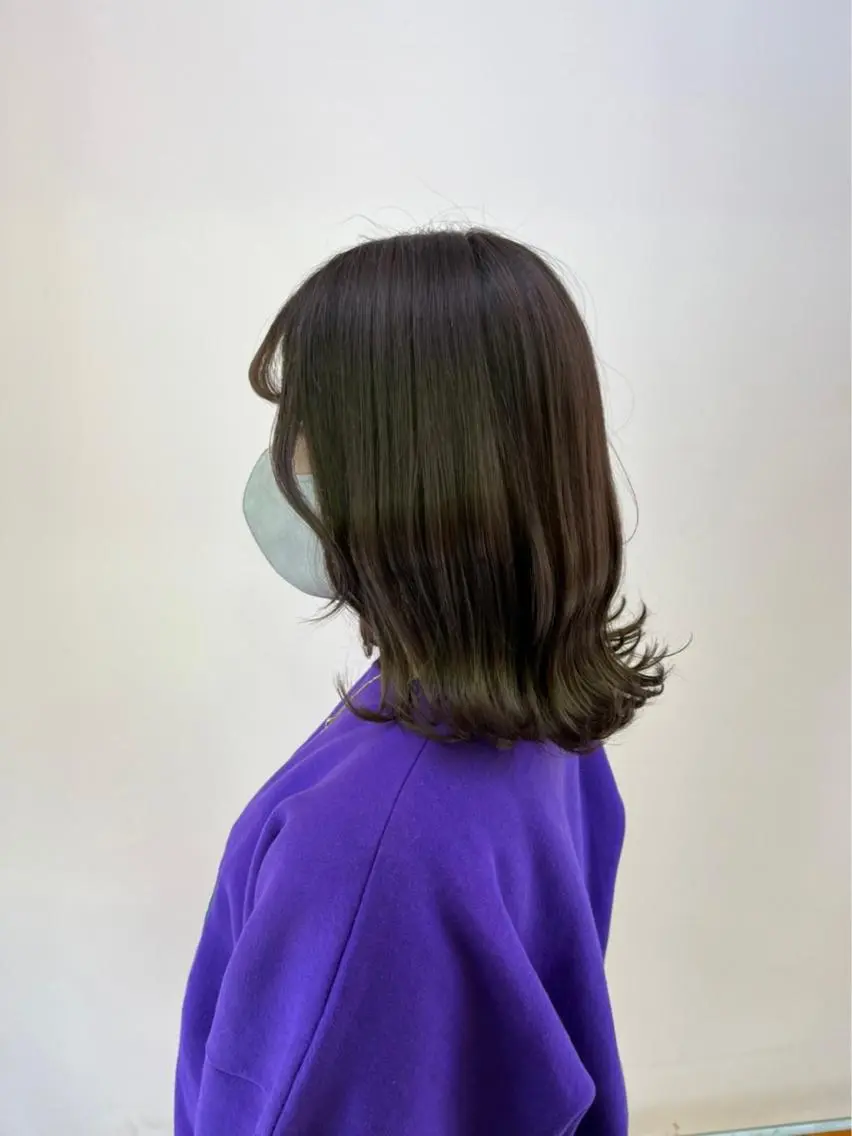 セミロング カラー ブリーチ グレージュ ヘアカラー エクステ/ハイトーン /レイヤーカットのヘアスタイル