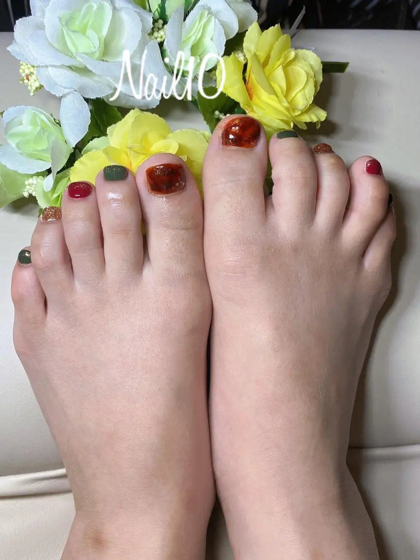ネイル フットネイル ラメ(グリッター) ラメグラデーション フットネイル Nail10 Kakoのネイルデザイン
