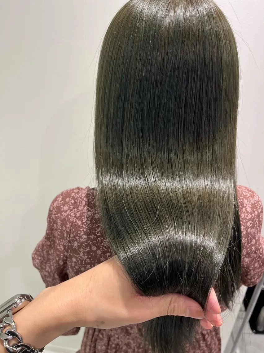 ロング ヘアカラー トリートメント ヘッドスパ ヘアセット 🪞透明感カラー🫧 縮毛矯正🥇かずきのヘアスタイル