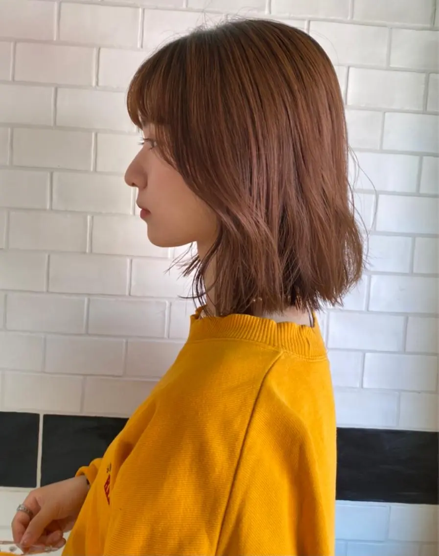 ミディアム カラー io濱川 遥のヘアスタイル