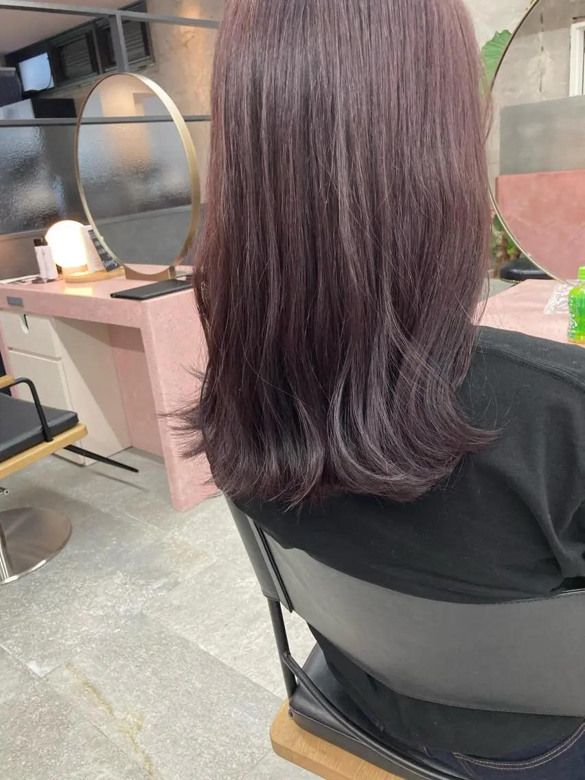 セミロング カラー ベージュカラー ラベンダーカラー ラベンダーベージュ 小木曽智美 /ボブ/ショートのヘアスタイル