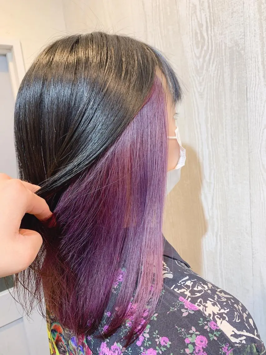 ミディアム カラー ヘアアレンジ HUENEST アカデミーサロンのヘアスタイル