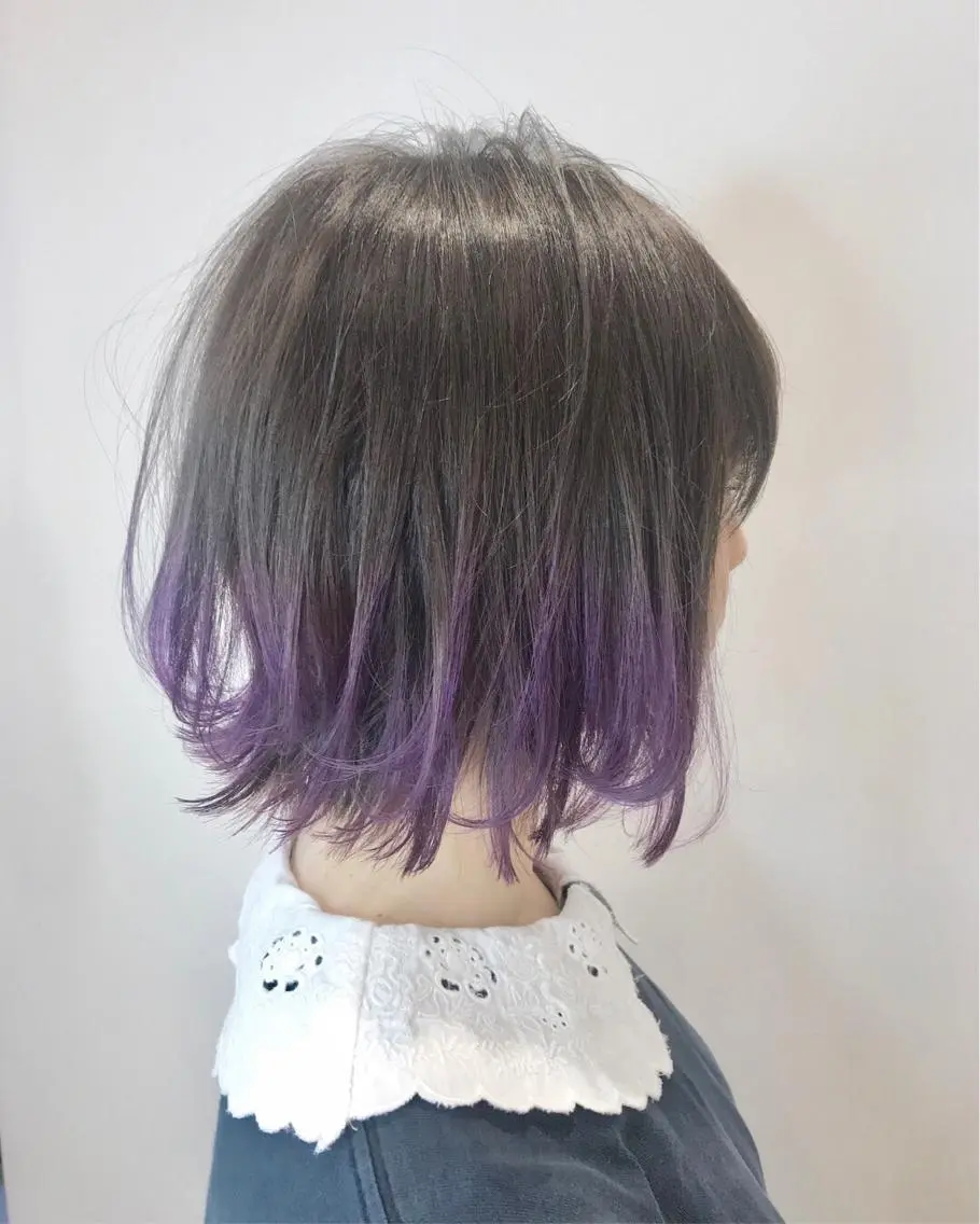 ミディアム カラー グラデーションカラー パープルカラー インナーエクステ渋谷 🦋KAJIのヘアスタイル
