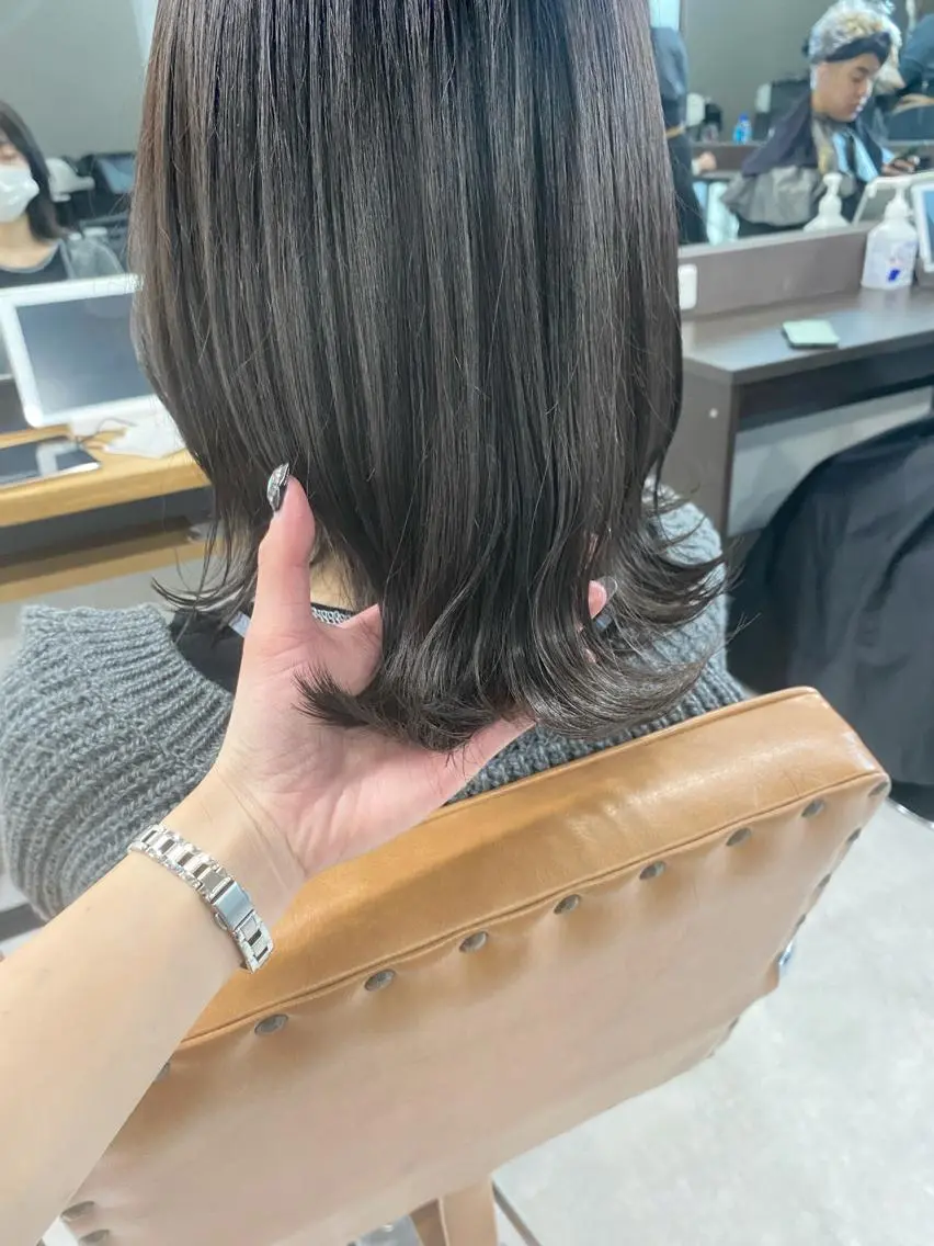 セミロング カラー ヘアアレンジ 🌷FUKA🌷 まろやかハイトーンのヘアスタイル