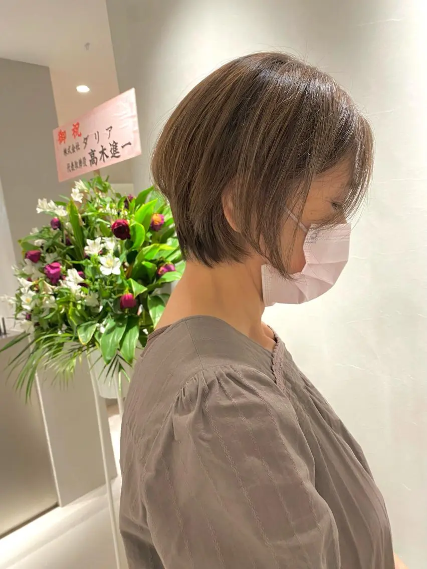 ショート カラー ハイライトカラー ハイライト ショートヘア カット ヘアカラー トリートメント 谷合 貴志のヘアスタイル
