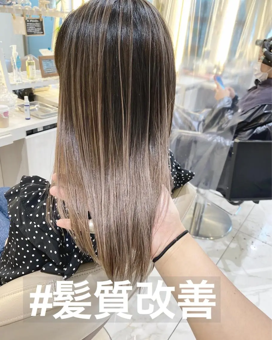 セミロング カラー バレイヤージュ 髪質改善 レイヤーカット カット ヘアカラー 山崎俊輔/髪質改善 /バレイヤージュのヘアスタイル