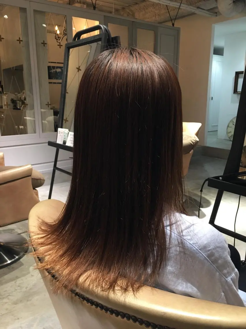 セミロング カット 縮毛矯正 妙見 知洋のヘアスタイル