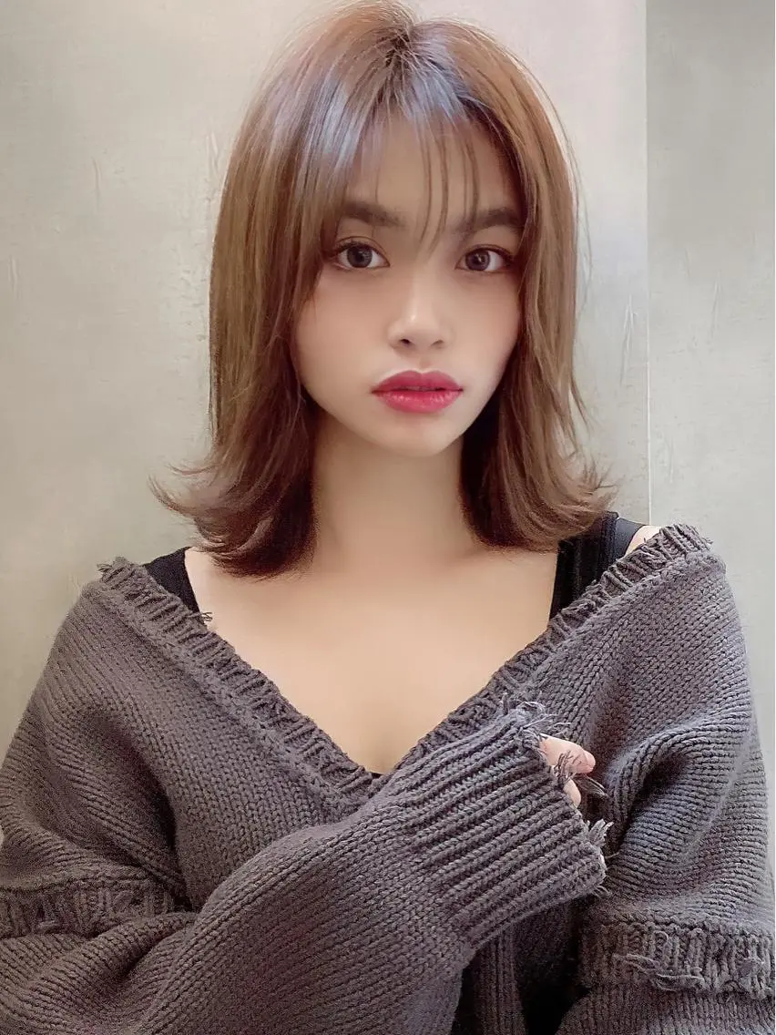 ミディアム カット ヘアカラー エリア1位⭐️ けんとのヘアスタイル