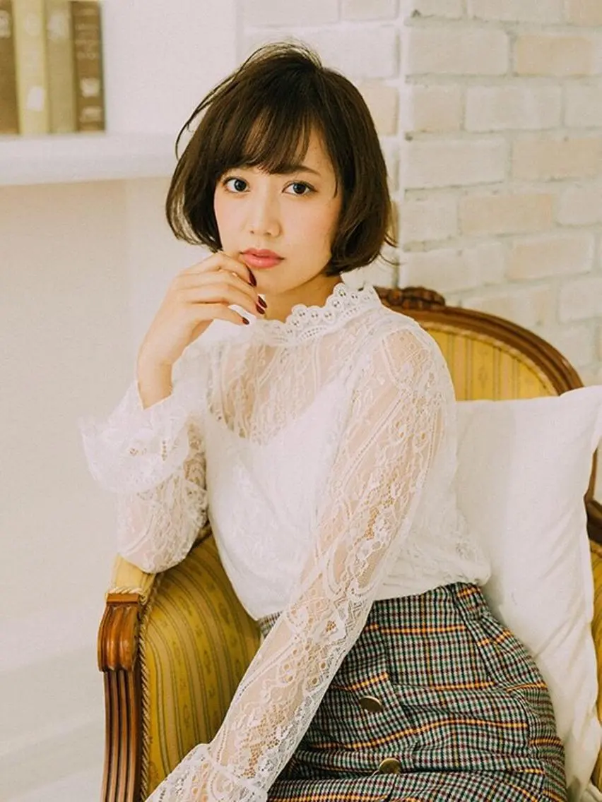 ショート カラー パーマ ベージュカラー 白髪ぼかしハイライト 柳川拓哉のヘアスタイル