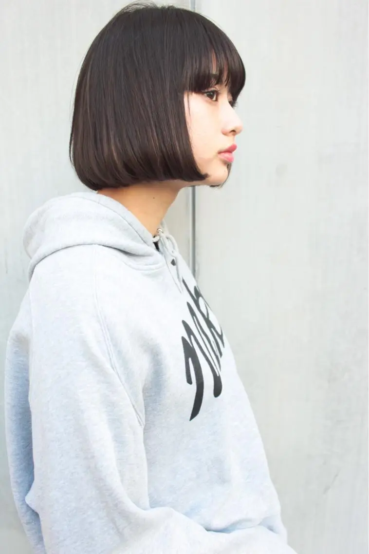 ミディアム ワンレンボブ ボブ gite カワムラナオキのヘアスタイル