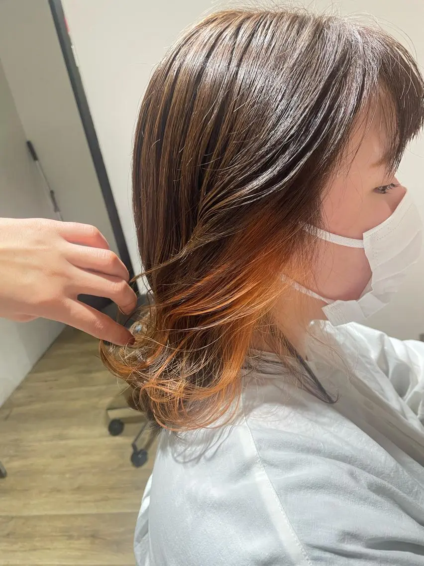 ミディアム ヘアカラー 前田 菜奈子のヘアスタイル