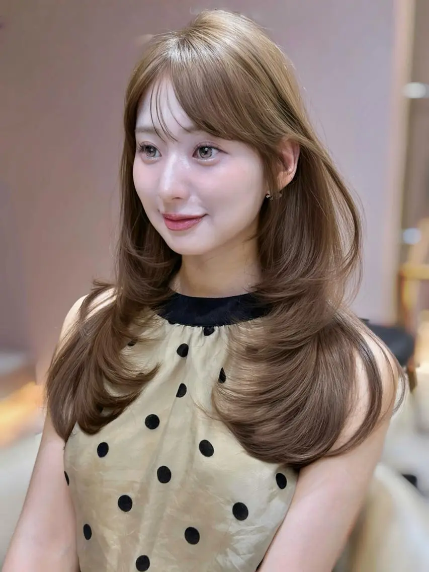 ロング カット トリートメント ヘアセット 低ダメージカラー Yoshidaのヘアスタイル