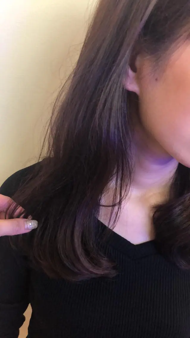 ミディアム カラー パーマ パープルカラー レッドカラー scene. haraのヘアスタイル