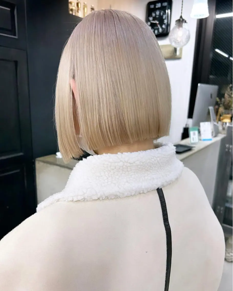 ミディアム カラー ベージュカラー ホワイトベージュ カット ヘアカラー トリートメント 🧸艶々韓国ヘア 🧁mizunaのヘアスタイル