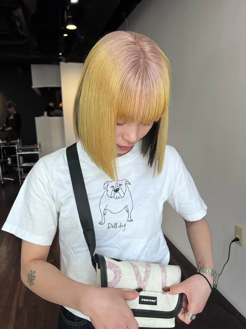 ショート カラー ブリーチ ケアブリーチ デザインカラー ダブルカラー ハイトーンカラー ヘアカラー トリートメント ヘアセット 🧡色落ちまで2度 楽しめる🧡ヨシキのヘアスタイル