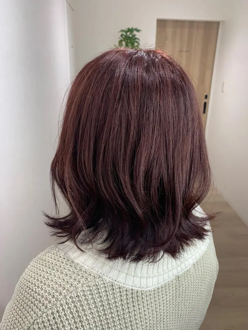 ミディアム ケアブリーチ、パーマ 田中千隼のヘアスタイル