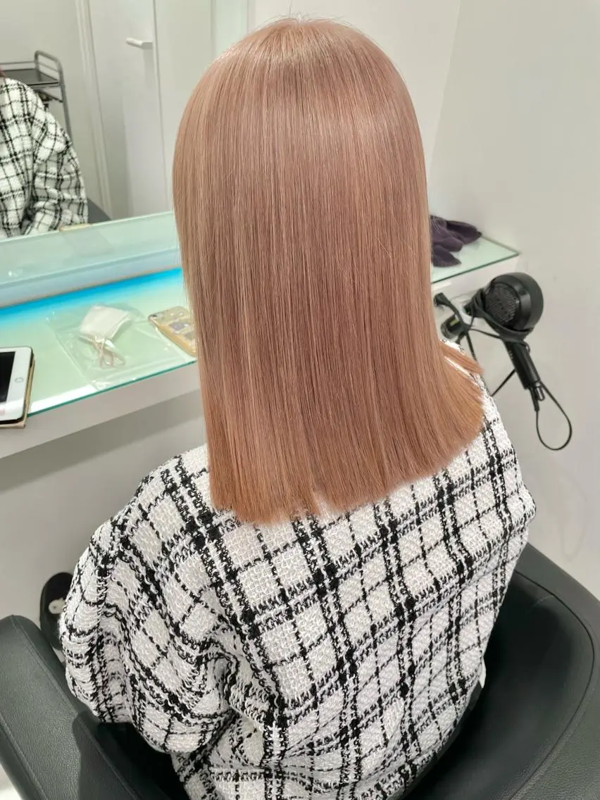 セミロング カラー ヘアカラー トリートメント ヘッドスパ ヘアセット 🎀ブリーチなし/ レイヤーカット🎀のヘアスタイル