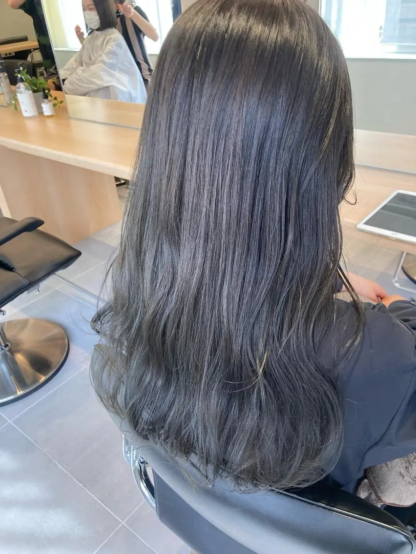 ロング カラー ヘアアレンジ ブリーチ ダブルカラー ブリーチなしカラー オリーブ透明感カラー 表参道/MIKUのヘアスタイル