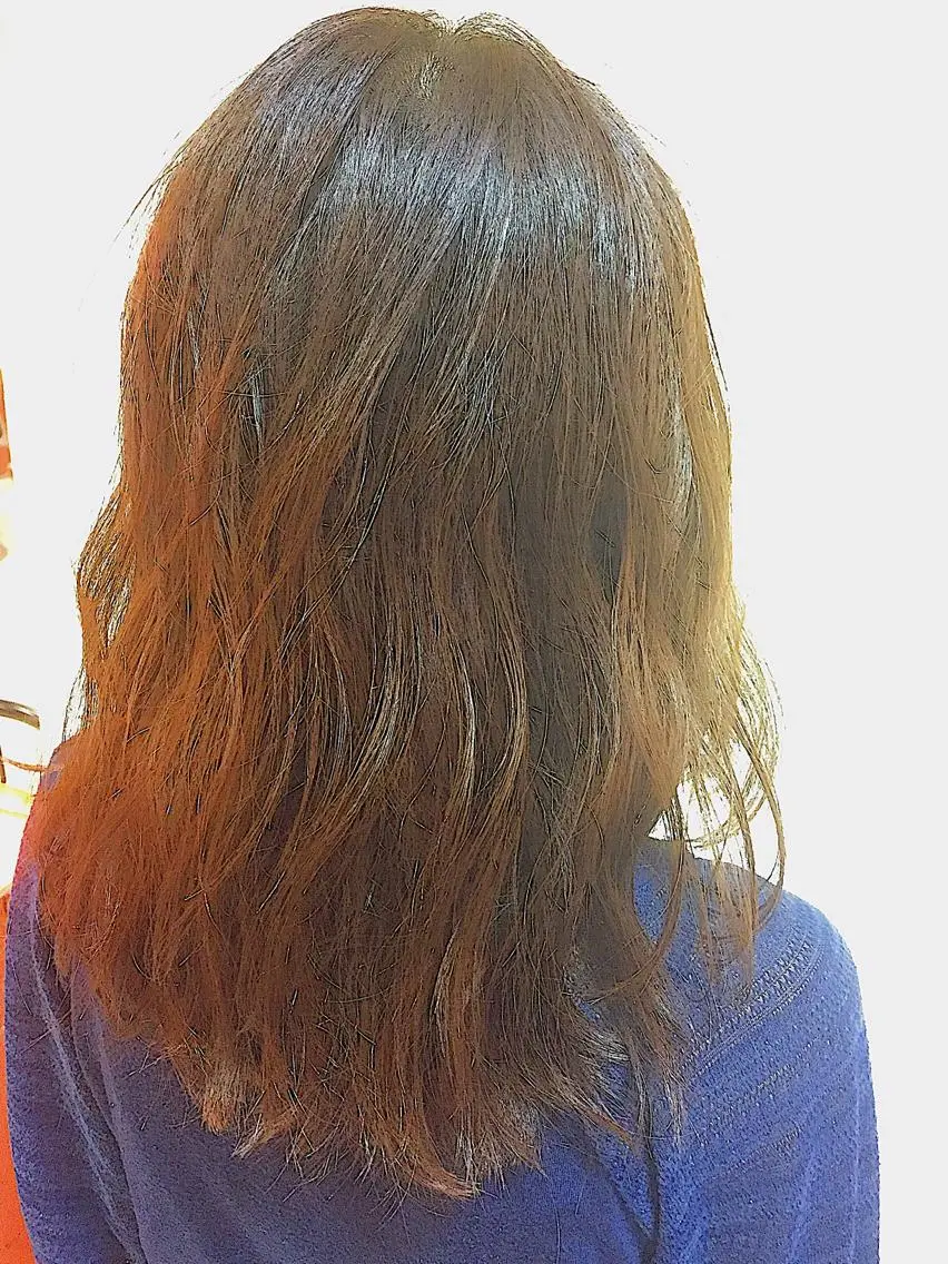 ロング カラー パーマ ブラウンカラー ピンクカラー 可愛いを作る神 ナオヒロのヘアスタイル