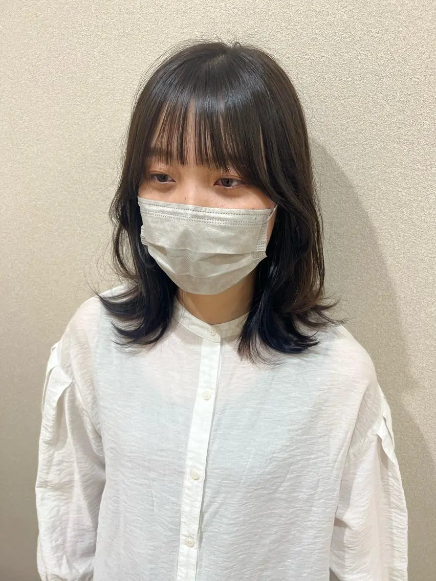 ミディアム カラー レイヤーカット 外国人対応 佐久間のヘアスタイル