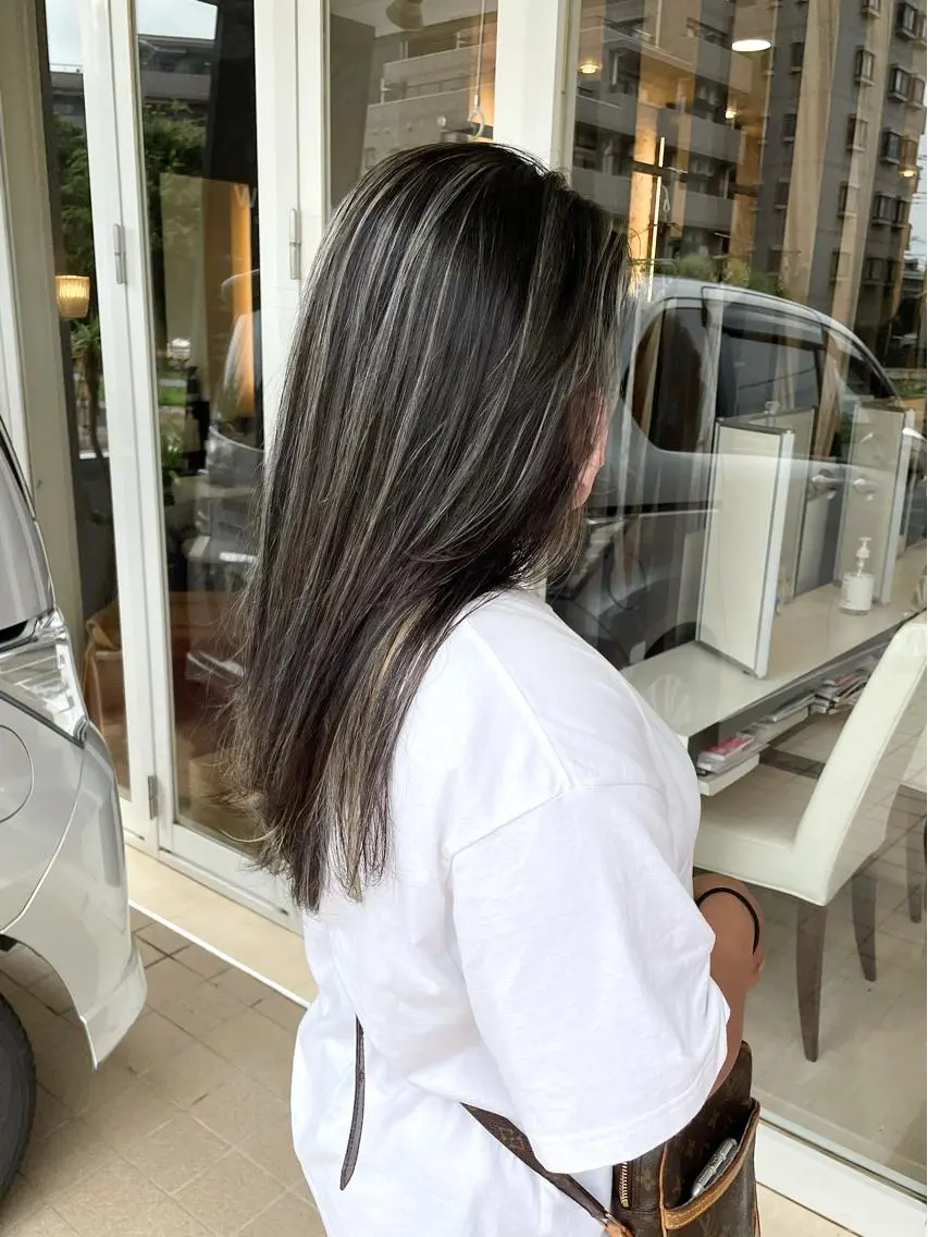 ロング ハイライト 武田 清久のヘアスタイル