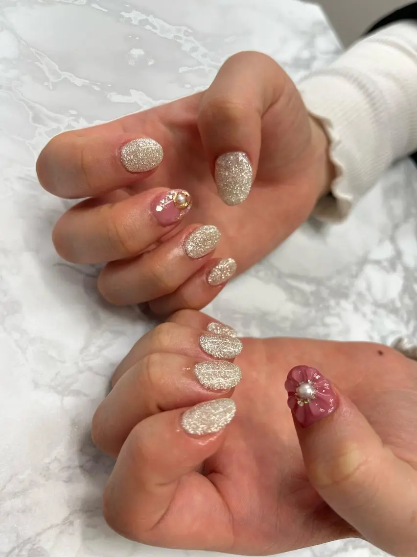 ネイル アートネイル ぷっくりネイル 春ネイル 松本 ゆみかのネイルデザイン