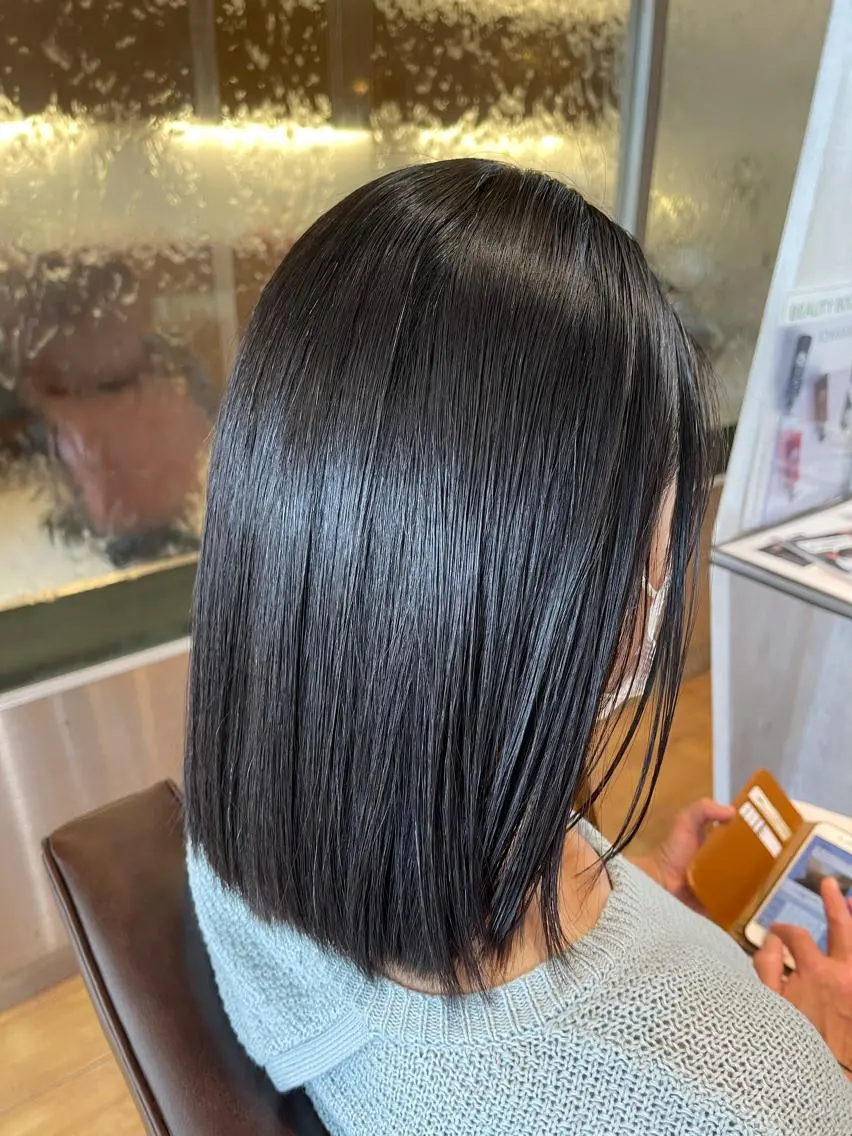 ミディアム 縮毛矯正 トリートメント 梶谷 和希のヘアスタイル