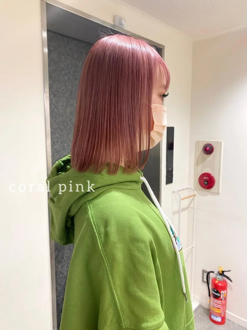 ミディアム カラー ヘアアレンジ ブリーチ ヘアカラー ボブ /ニュアンス/ satomi🧸💖のヘアスタイル