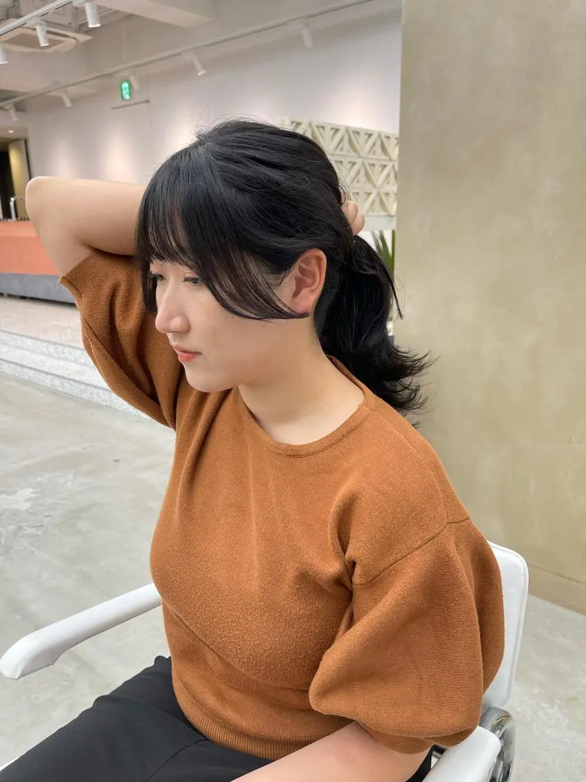 セミロング 顔周りカット 韓国風ヘア レイヤーカット カット だいや/メンズパーマ メンズカット/名古屋のヘアスタイル