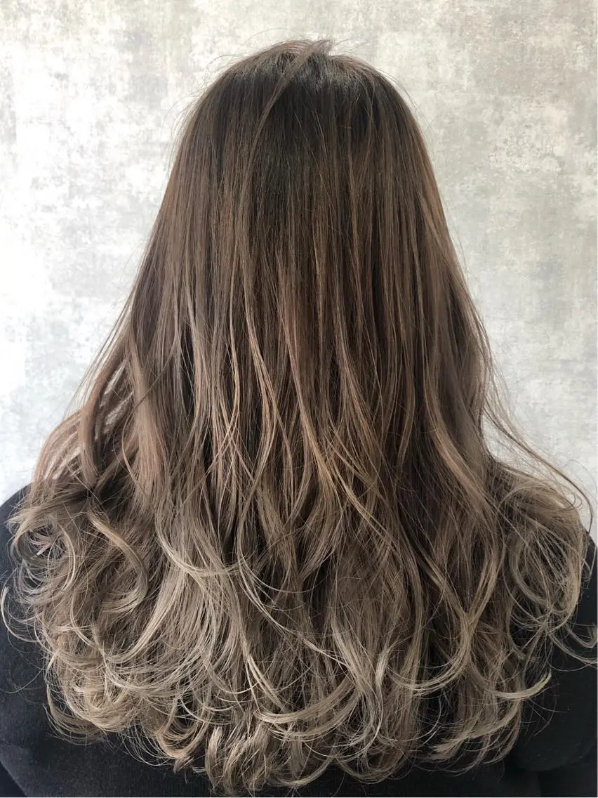 ロング カラー パーマ ヘアアレンジ 土畑 博矢のヘアスタイル