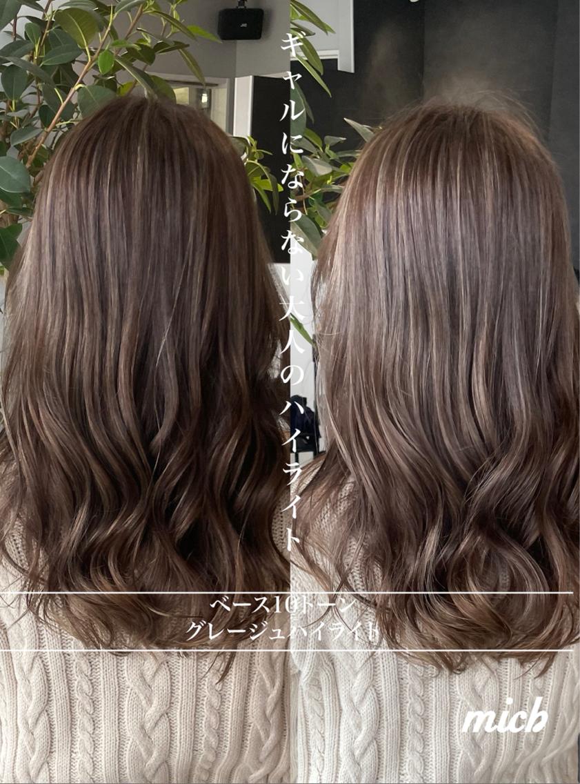ロング ヘアカラー 岸川 恭子のヘアスタイル