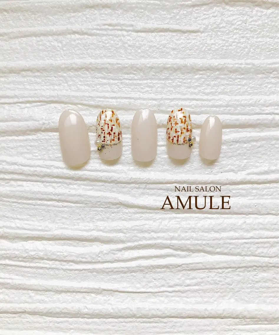 ネイル ツイードネイル ハンドネイル NAILSALON AMULEのネイルデザイン
