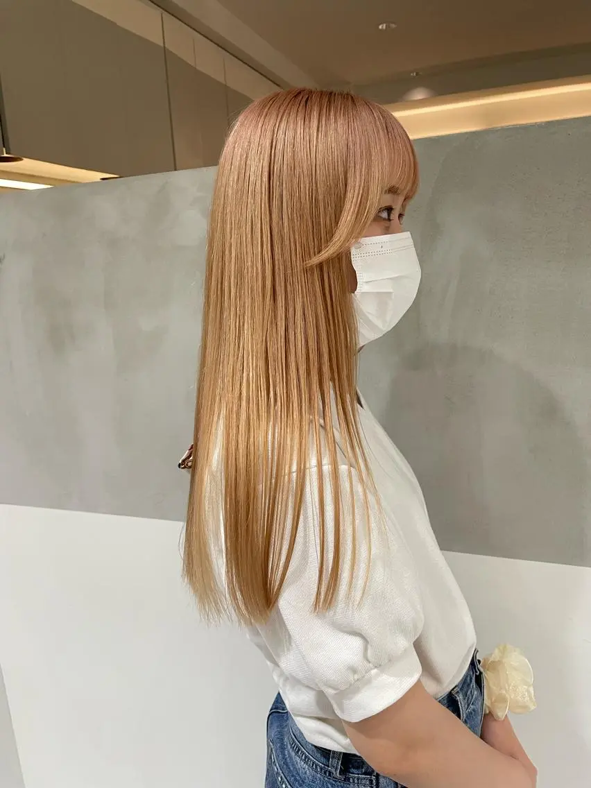 ロング ヘアカラー トリートメント ヘッドスパ ヘアセット オリーブ カラー✨有坂映哉のヘアスタイル