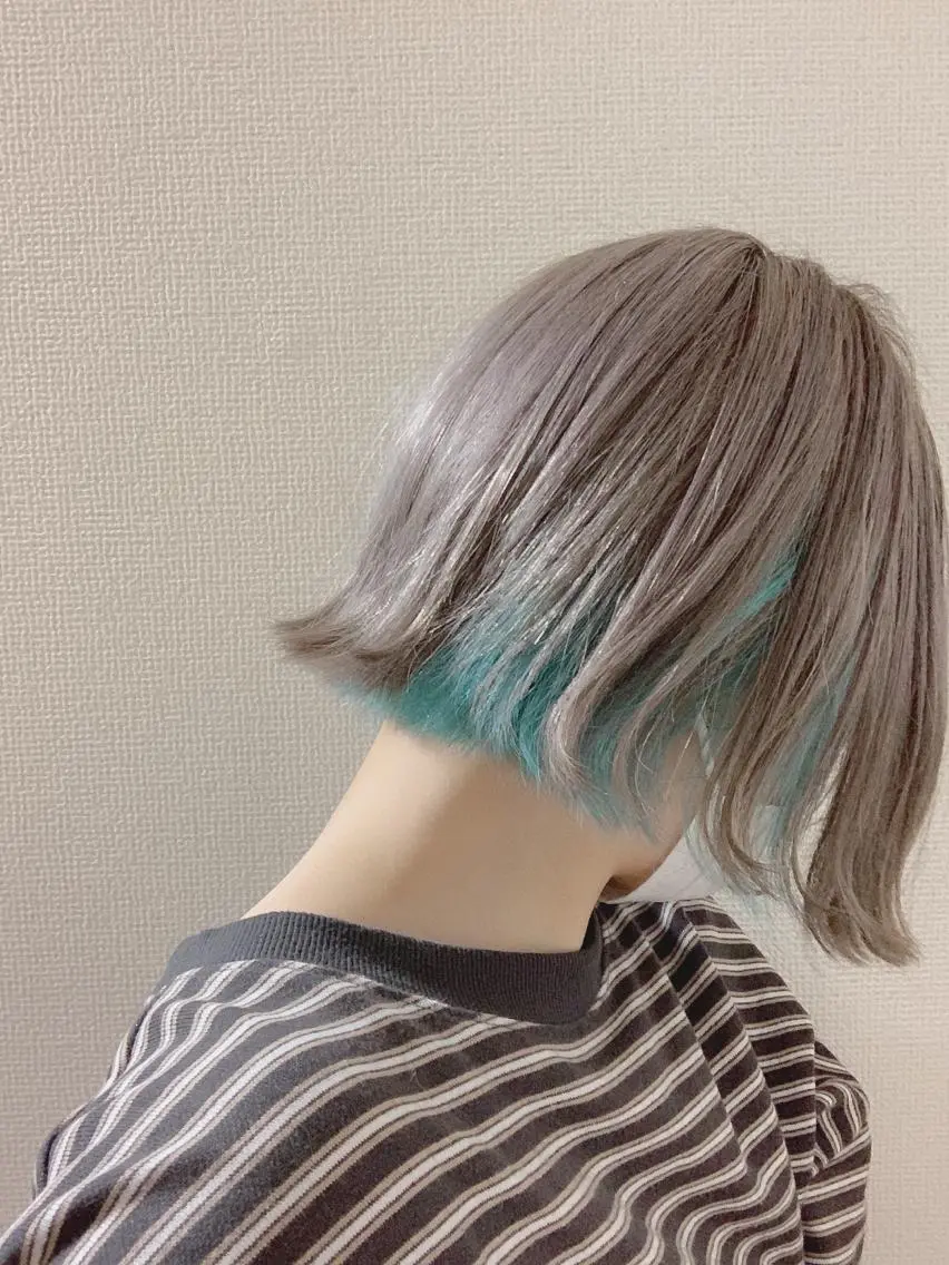ショート カラー ブリーチ インナーカラー ☻BRAVE柏東口店 わたなべ りこ☻のヘアスタイル