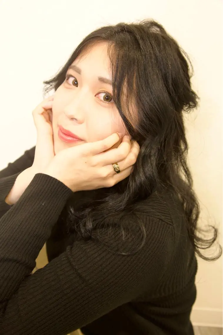 ロング カラー パーマ 長岡 美紀のヘアスタイル
