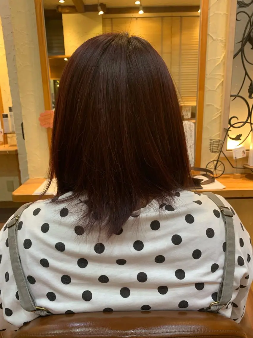 ミディアム カラー ピンクカラー mizuho .のヘアスタイル