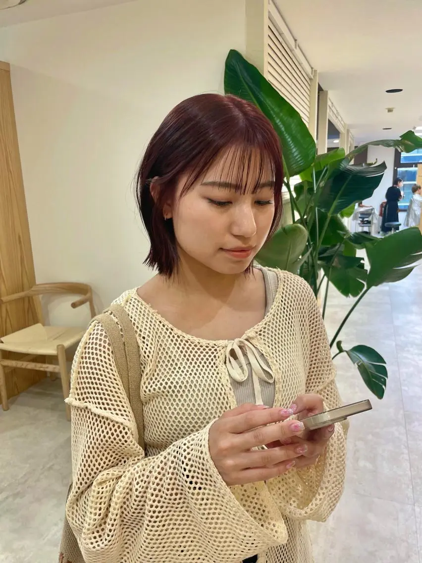 ミディアム カット ヘアカラー トリートメント minatsu 東京の技術を京都でのヘアスタイル