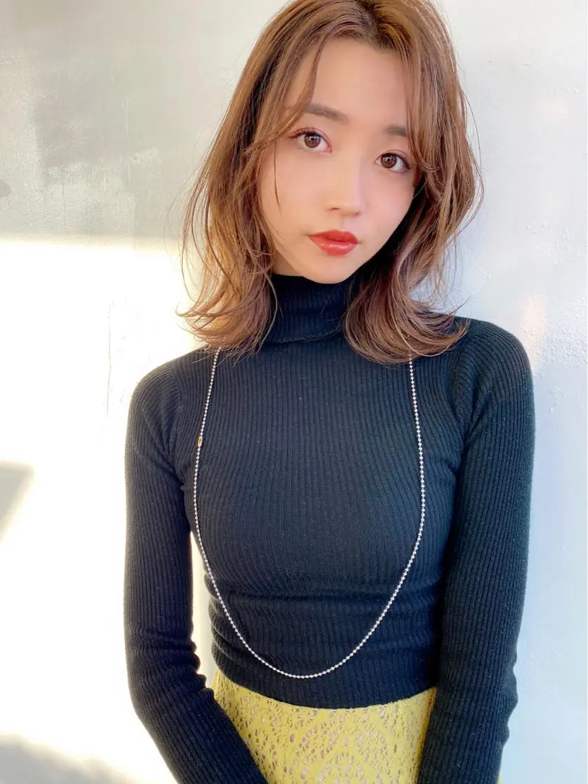 ミディアム 韓国風ヘア レイヤーカット 鎌倉 彩のヘアスタイル