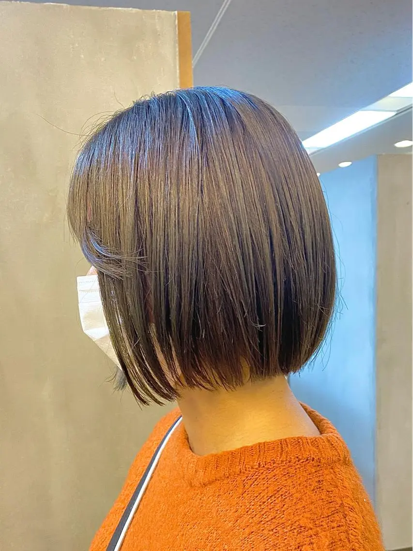 ミディアム カラー ベージュカラー ボブ カット ヘアカラー トリートメント ハル🌸柔色/ ブリーチなし/艶髪のヘアスタイル