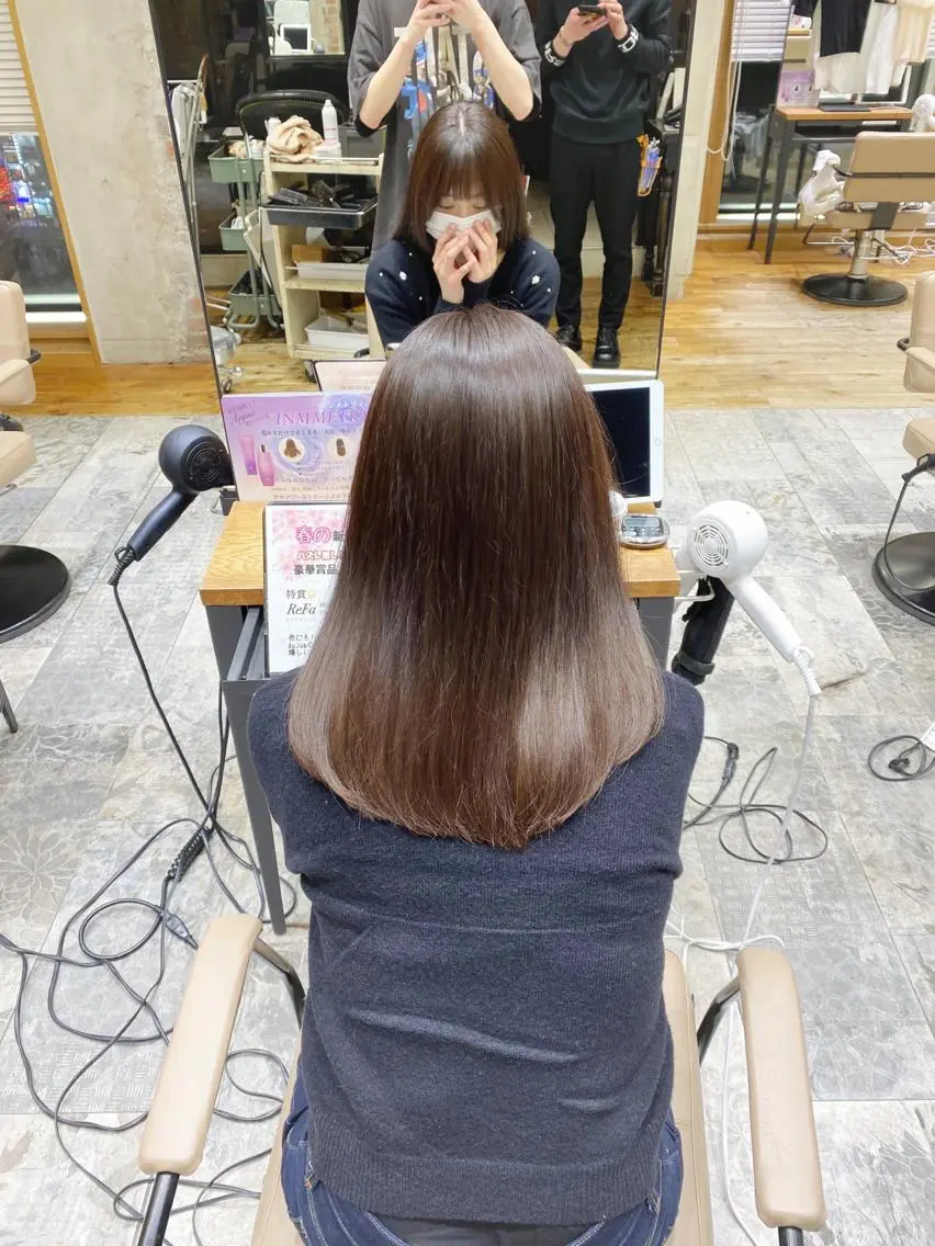 カラー 銀座/レイヤー 顔周りカット溝手優太のヘアスタイル