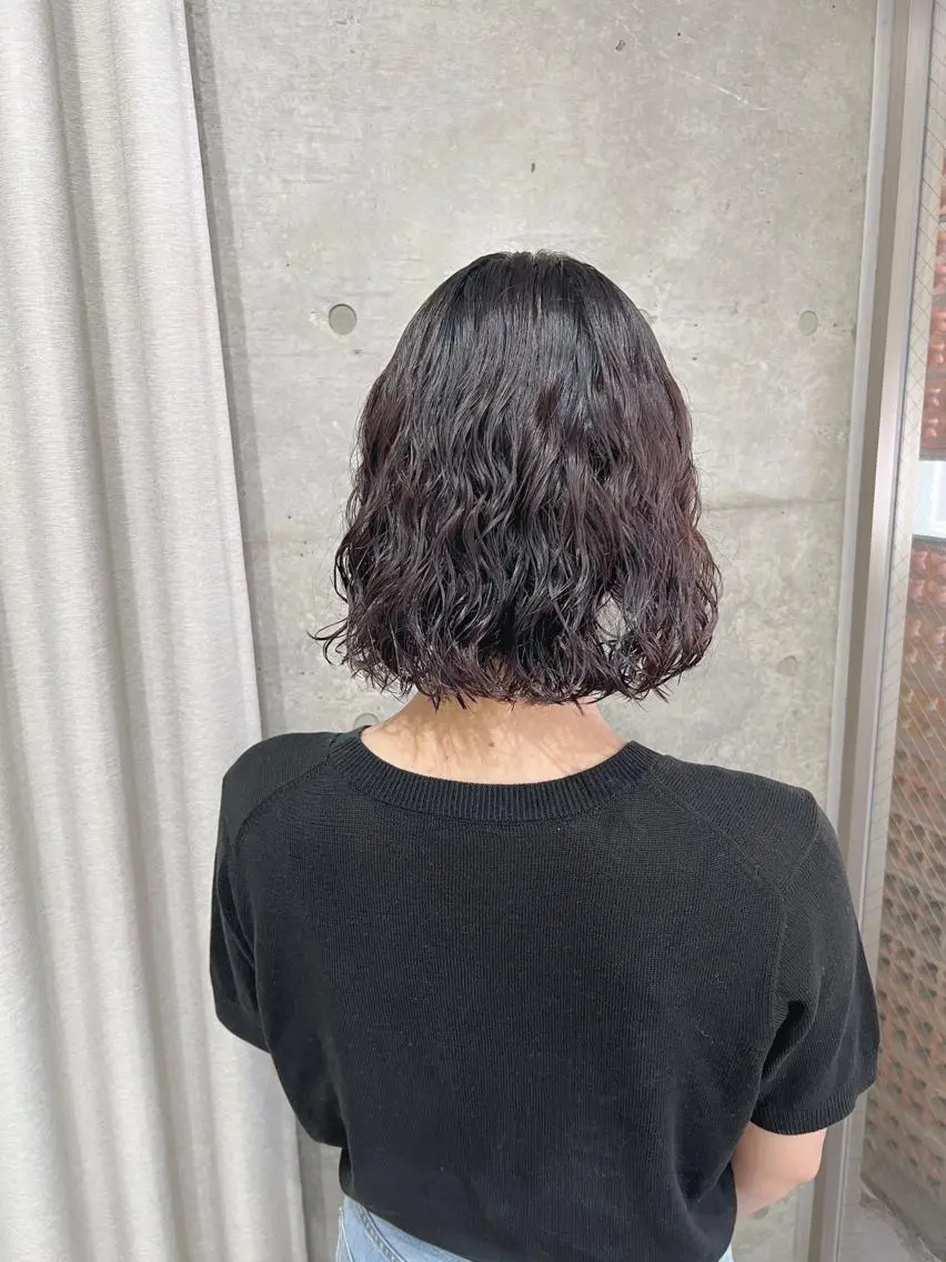 パーマ カット ヘアカラー パーマ ボブパーマコテ巻き風 パーマNo1深江秀平のヘアスタイル