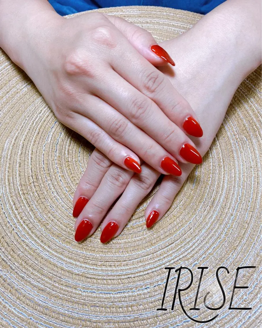 ネイル 赤色 salon de iriseのマツエク・マツパデザイン