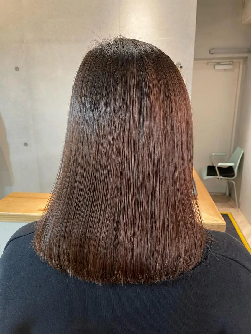 セミロング カラー カット ヘアカラー しのはら まどかのヘアスタイル