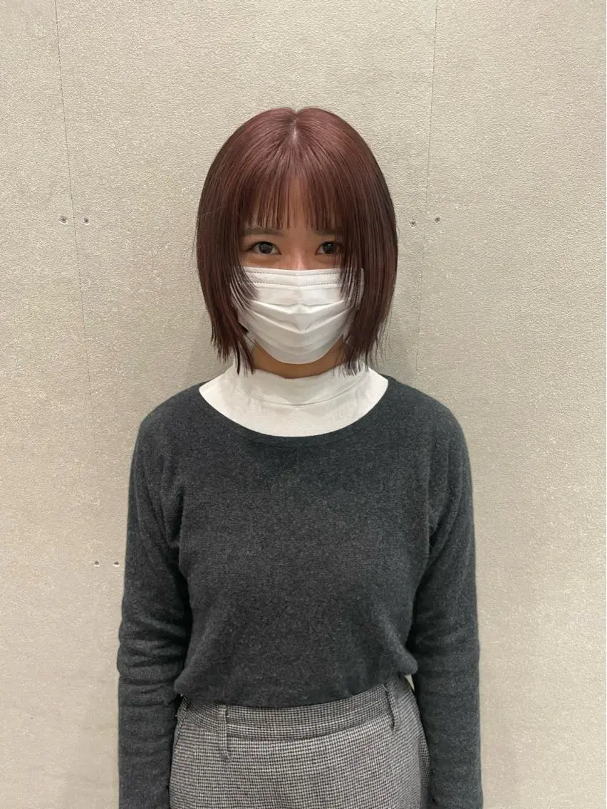 ミディアム カット ヘアカラー トリートメント minatsu 東京の技術を京都でのヘアスタイル