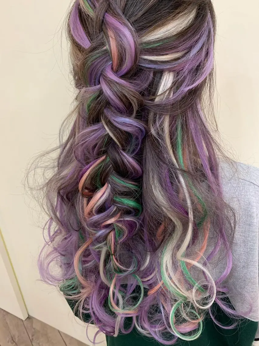 ロング カラー ヘアアレンジ エクステ WEST OLAND 安藤のヘアスタイル